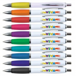 Plastic Promotional Pens - Viva Pen Plastic - White Barrel