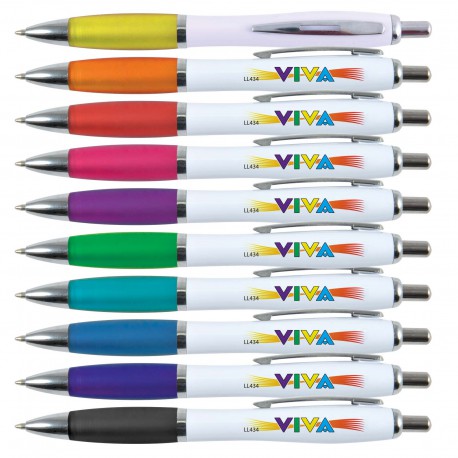 Plastic Promotional Pens - Viva Pen Plastic - White Barrel