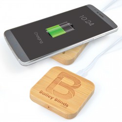 Phone & Tablet Chargers - Arc Square Bamboo Wireless Charger