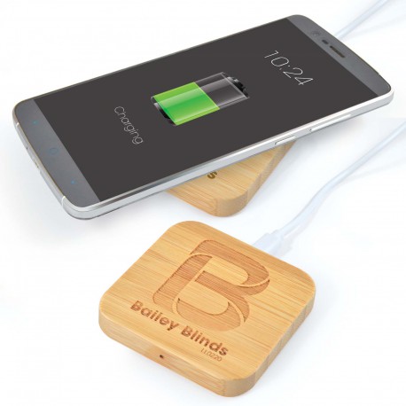 Phone & Tablet Chargers - Arc Square Bamboo Wireless Charger