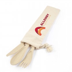 Homeware Products - Delish Eco Cutlery Set in Calico Pouch