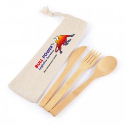 Homeware Products - Miso Bamboo Cutlery Set in Calico Pouch