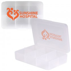 Clear Rectangular 6 Compartment Pill Box