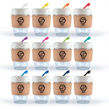 Reusable Coffee Cups - Glass - Vienna Eco Coffee Cup / Cork Band 320ml