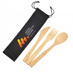 Homeware Products - Miso Bamboo Cutlery Set in Microfibre Pouch