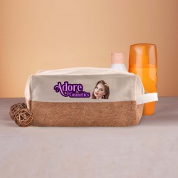 Toiletry Bags - Scenic Cotton Cork Utility Pouch