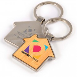 Metal Keyrings - House Bamboo Zinc Keytag