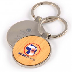 Metal Keyrings - Circle Bamboo Zinc Keytag