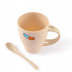 Reusable Coffee Cups - Avenue Wheat Fibre Cup and Spoon 330ml
