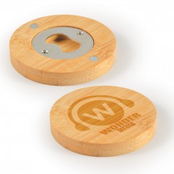 Bottle Openers - Discus Bamboo Bottle Opener Coaster