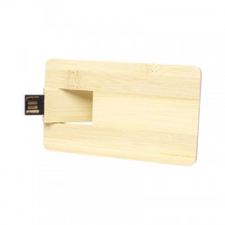 Credit Card Style USB Flash Drives - Bamboo Credit Card Drive 4GB - 32GB