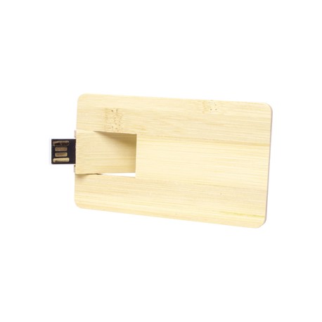 Credit Card Style USB Flash Drives - Bamboo Credit Card Drive 4GB - 32GB