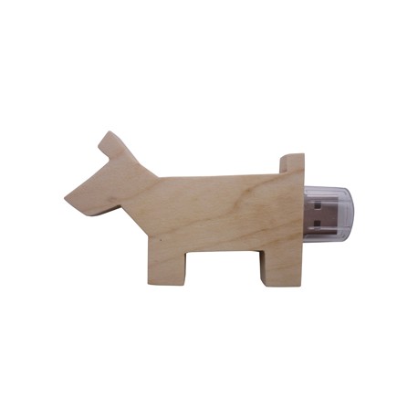 Wood & Bamboo Flash Drives - Wooden Dog Drive 4GB - 32GB