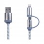 USB Hubs & Cables - Milano 2n1 Fabric Charge & Data Cable