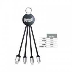 USB Hubs & Cables - Atesso 3n1 Light Up Charge Cable - Round