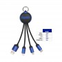 USB Hubs & Cables - Atesso 3n1 Light Up Charge Cable - Round