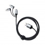 USB Hubs & Cables - Pesaro 3n1 Fabric Charge & Data Cable