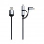 USB Hubs & Cables - Pesaro 3n1 Fabric Charge & Data Cable