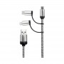 USB Hubs & Cables - Pesaro 3n1 Fabric Charge & Data Cable
