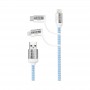 USB Hubs & Cables - Pesaro 3n1 Fabric Charge & Data Cable