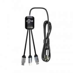 USB Hubs & Cables - Fierra 3n1 Light Up Charge Cable - 1.0 metre