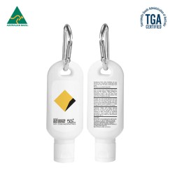 Sunscreen & Lip Balm - 30ml Australian Made Spf50 Sunscreen Lotion With Carabiner