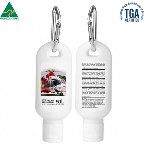 Sunscreen & Lip Balm - 60ml Australian Made Spf50 Sunscreen Lotion With Carabiner