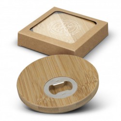 Coasters - Bamboo Bottle Opener Coaster Set of 2 - Round
