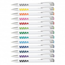 Metal Promotional Pens - Panama Grip Pen Metal - White Barrel