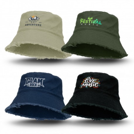 Wide Brim Hats - Raw Edge Bucket Hat