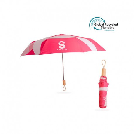 Custom Made Umbrellas - Custom Made RPET Lightweight Umbrella with Wooden Handle