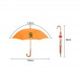 RPET Wooden Umbrella with Curved Handle
