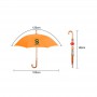Custom Made Umbrellas - RPET Wooden Umbrella with Curved Handle