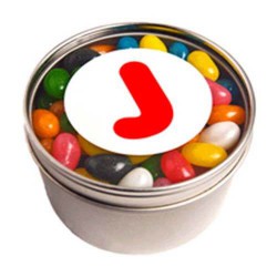 2 50g Bags Jelly Beans Packed in Small Round Window Tins