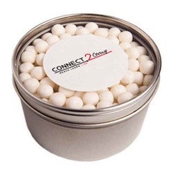 150g Mints Packed in Small Round Window Tins