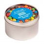 140g M&Ms Packed in Small Round Window Tins