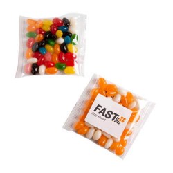 50g Jelly Beans Packed in Cello Bags with One Colour Print