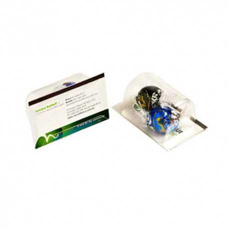 2 Lindt Balls Packed in Biz Card Sleeve