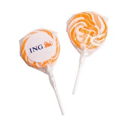 16-20g Orange Candy Lollipops With Sticker