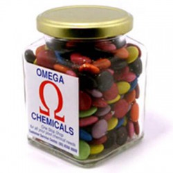 170g Chocolate Beans Packed in Glass Square Jars