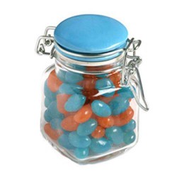 80g Jelly Beans Packed in Glass Clip Lock Jars