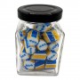 70g Personalised Rock Candy Packed in Small Glass Square Jars