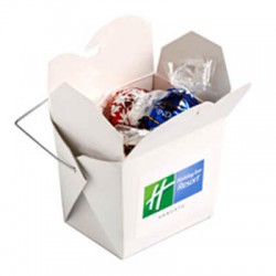 5 Lindt Balls Packed in White Cardboard Noodle Boxes