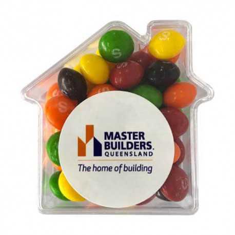 50g Skittles Packed in Acrylic Houses