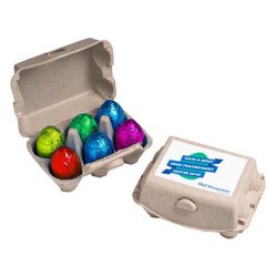 6 Chocolate Easter Eggs Packed in Carton
