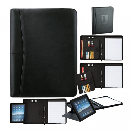 Leather Zip Compendiums - Pedova iPad Stand Padfolio