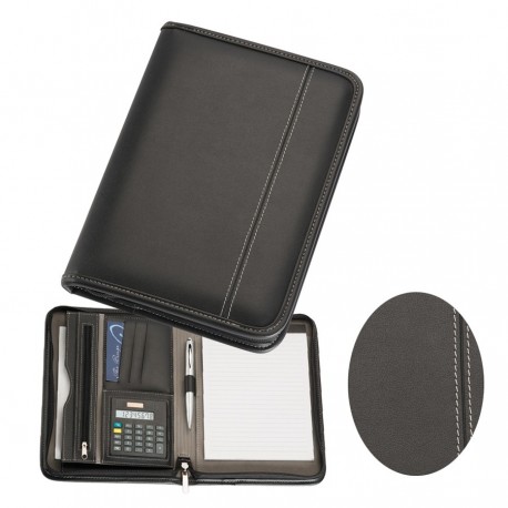 Non Leather Compendiums - A5 Zippered Compendium With Calculator