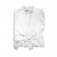 Waffle Bath Robe with Collar