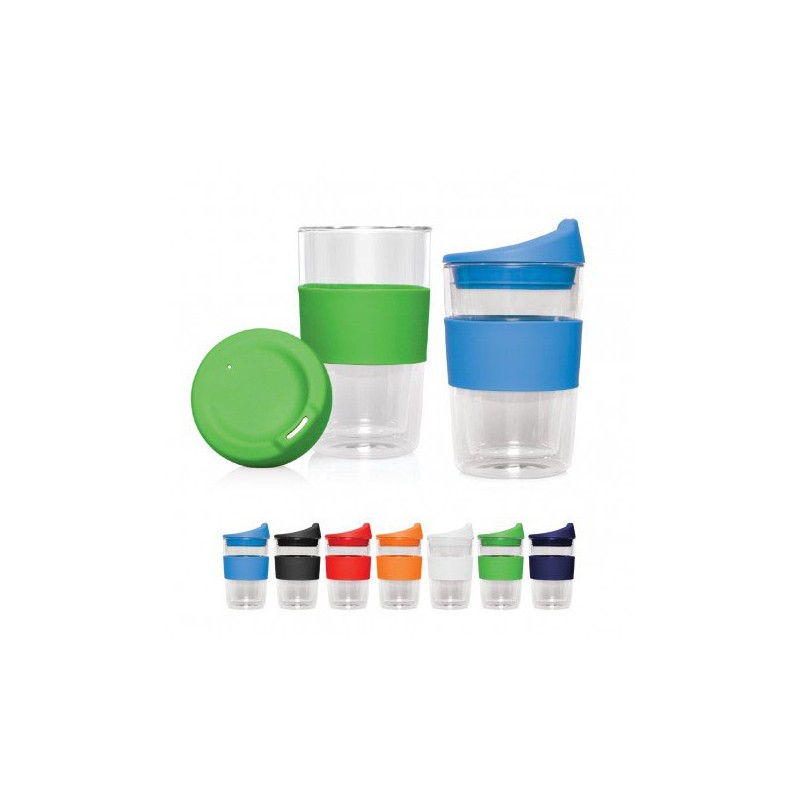 Doublewalled Glass Cup 2 Go 300ml Corporate Branded & Printed