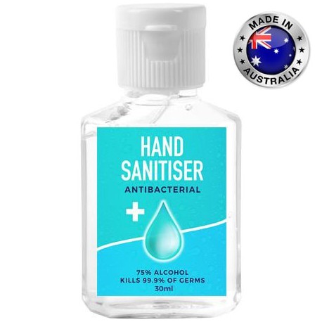 Hand Sanitisers - 30ml - 75% Antibacterial Australian Made Hand Sanitiser Gel